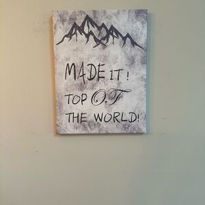 "MADE IT! TOP OF THE WORLD!" Canvas Print – 16x12 Gallery Wrap – Unframed